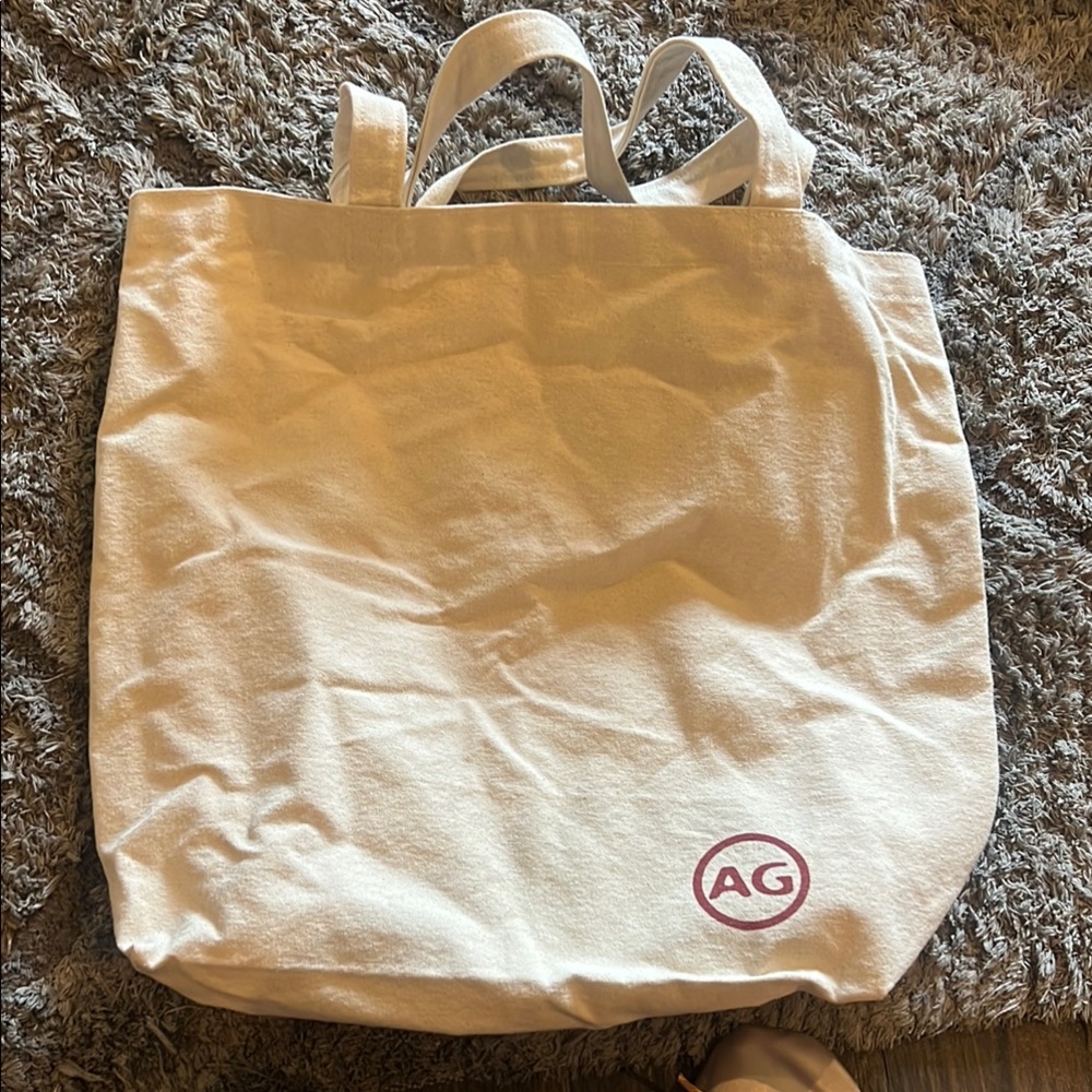 Ag Adriano Goldschmied Cream Canvas Tote